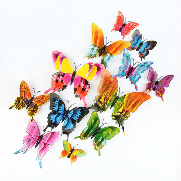 3D Double Layer Butterfly Wall Magnet Stickers