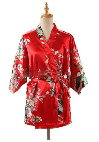 Women's Floral Print Satin Robe