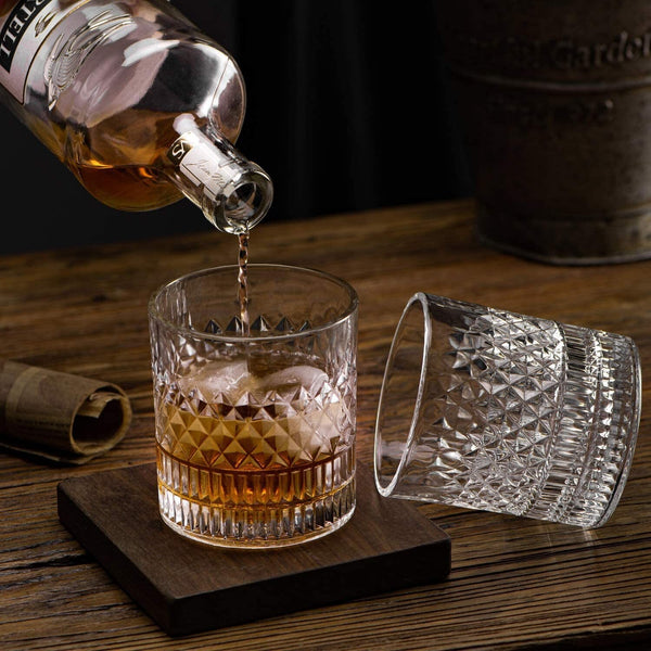 4Pcs Crystal Whiskey Glass Set with Classy Gift Box