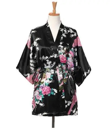 Women's Floral Print Satin Robe