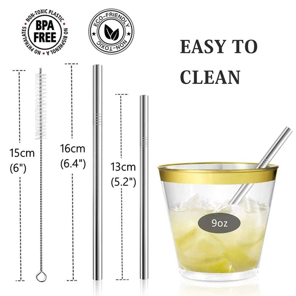 10 Pack Reusable Metal Straws