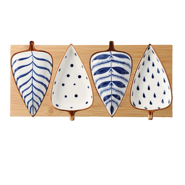 Creative Hand Painted Leaves Tray