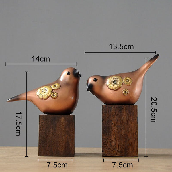 2 Pcs/Set Bird Figurines