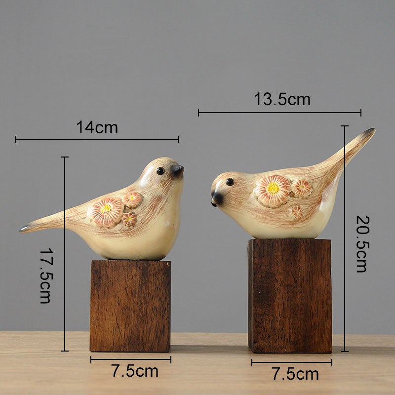 2 Pcs/Set Bird Figurines