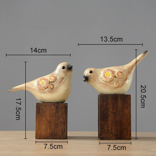 2 Pcs/Set Bird Figurines