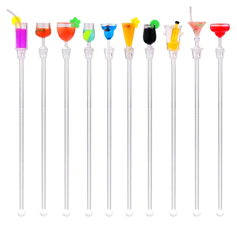 10Pcs/set Cute Cocktail Stirrers