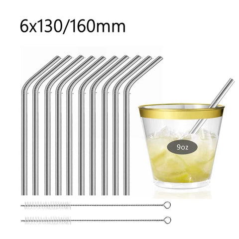 10 Pack Reusable Metal Straws