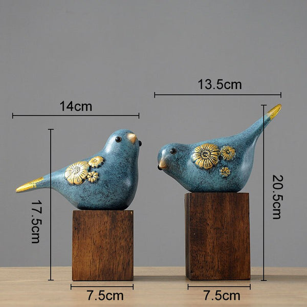 2 Pcs/Set Bird Figurines