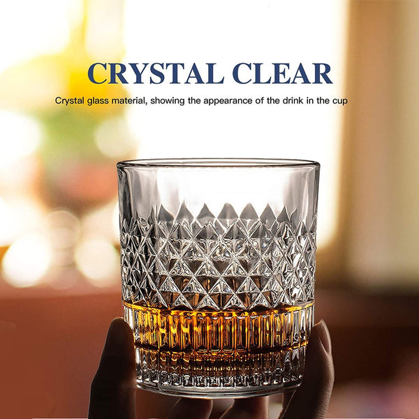 4Pcs Crystal Whiskey Glass Set with Classy Gift Box