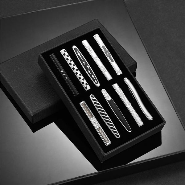 Luxurious 8Pc Tie Clip Set With Gift Box