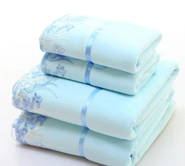 2pcs/set Elegant Embroidered Towels