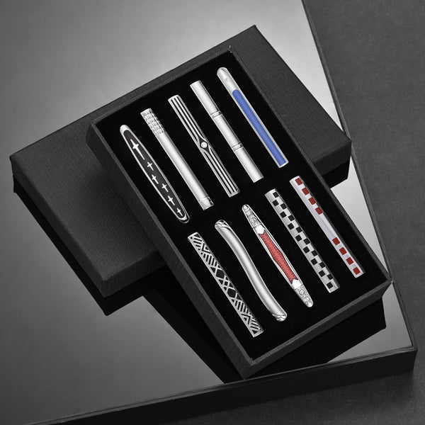 Luxurious 8Pc Tie Clip Set With Gift Box