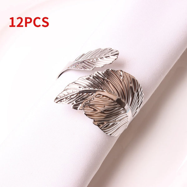 Leaf Style Napkin Rings - 6 or 12Pack