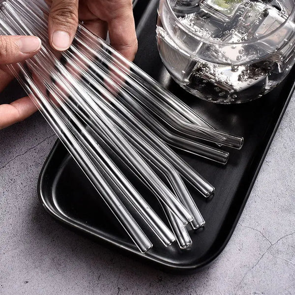 Reusable Glass Straws with Brushes