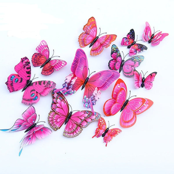 3D Double Layer Butterfly Wall Magnet Stickers