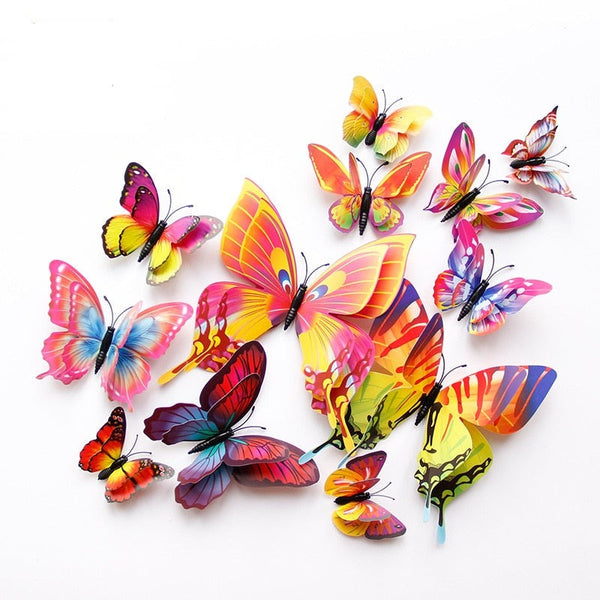 3D Double Layer Butterfly Wall Magnet Stickers