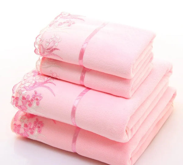 2pcs/set Elegant Embroidered Towels