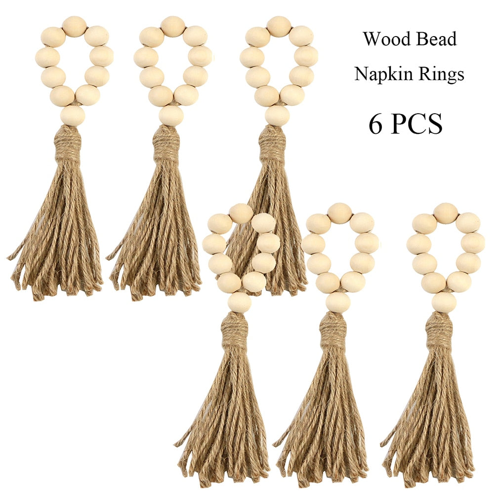 Tassel and Beads Napkin Rings