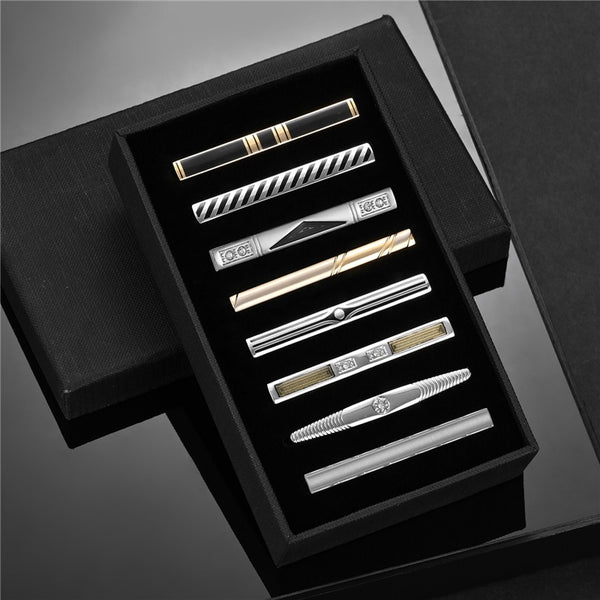 Luxurious 8Pc Tie Clip Set With Gift Box