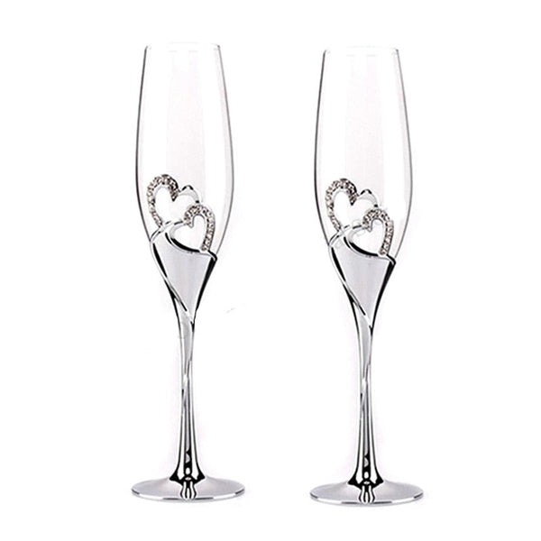 2 Hearts Champagne Glass