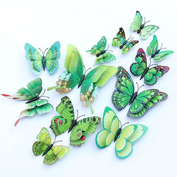 3D Double Layer Butterfly Wall Magnet Stickers