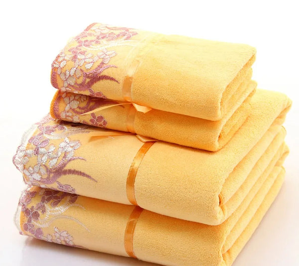 2pcs/set Elegant Embroidered Towels