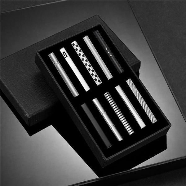 Luxurious 8Pc Tie Clip Set With Gift Box