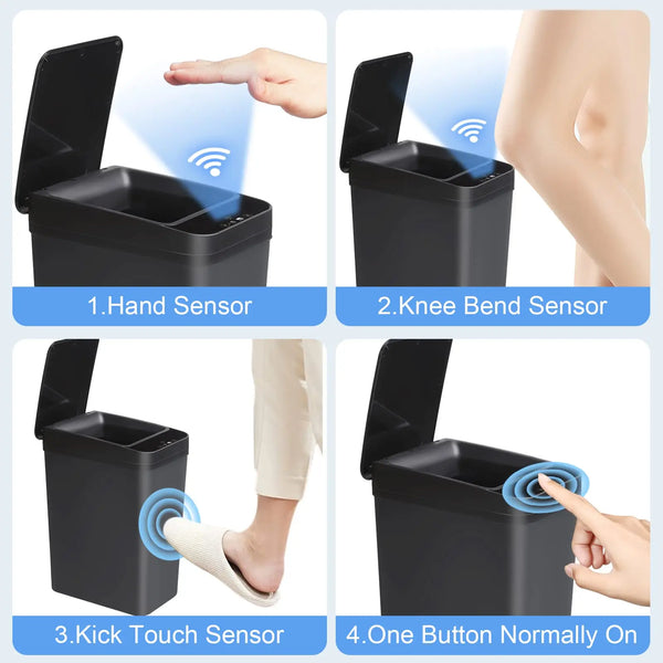 Touchless Motion Sensor Trash Can with Lid