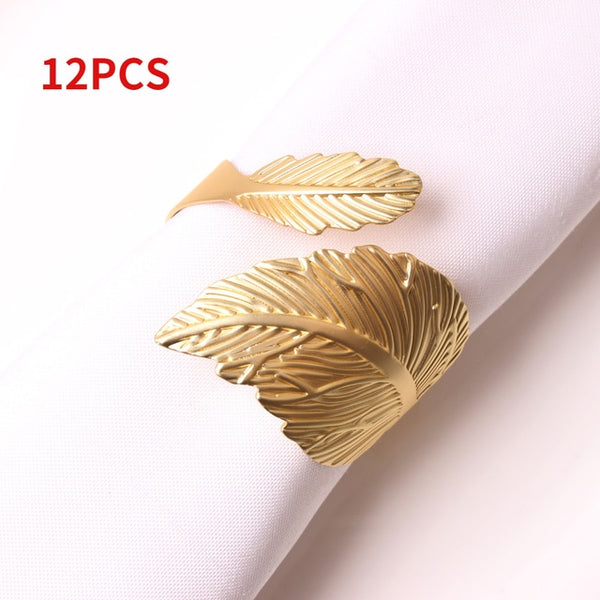 Leaf Style Napkin Rings - 6 or 12Pack