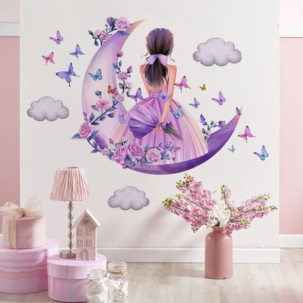 Princess on the Moon Wall Sticker