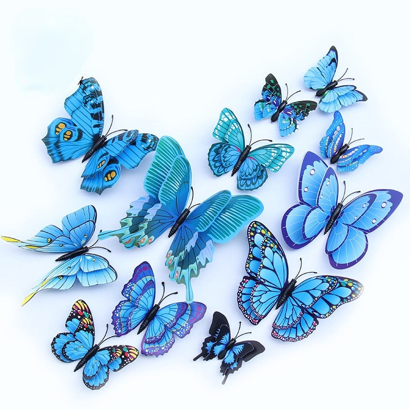 3D Double Layer Butterfly Wall Magnet Stickers