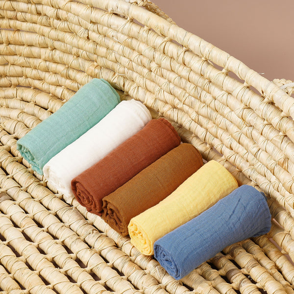 4Pcs Cotton Baby Swaddle Blanket Gift Set