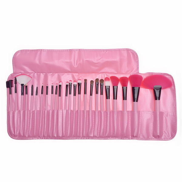 Leather Gift Bag of 24pcs Makeup Brushes