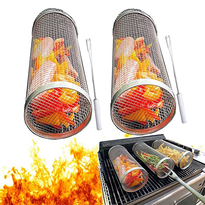 Rolling Barbeque Grill Baskets