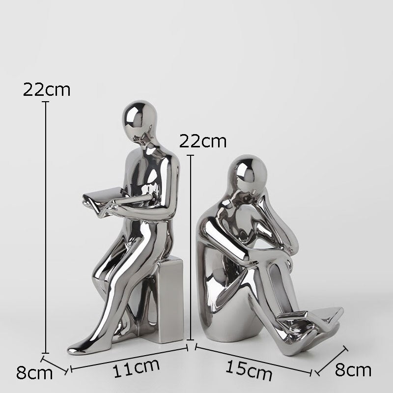 2Pcs/Set Creative Reader Bookends