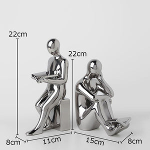 2Pcs/Set Creative Reader Bookends