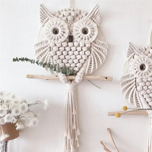 Handwoven Owls Wall Decor