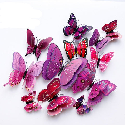 3D Double Layer Butterfly Wall Magnet Stickers