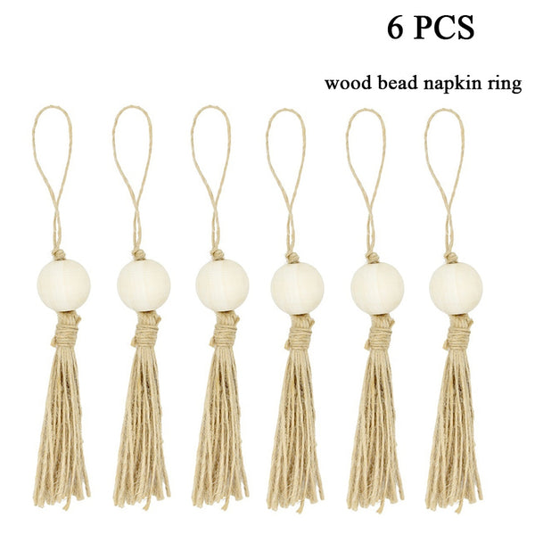 Tassel and Beads Napkin Rings