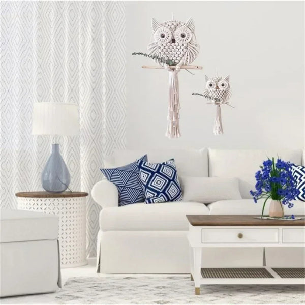 Handwoven Owls Wall Decor