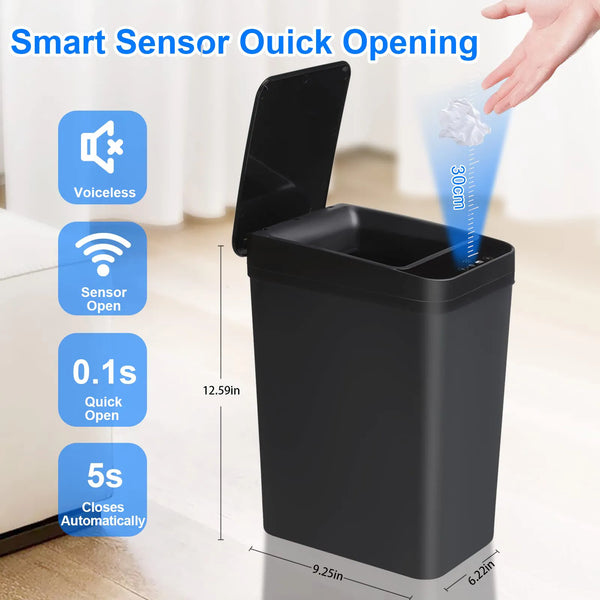 Touchless Motion Sensor Trash Can with Lid