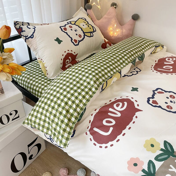 Cartoon Print Bed Set