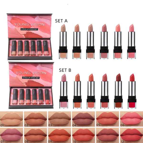 6pcs Matte Lipstick Set