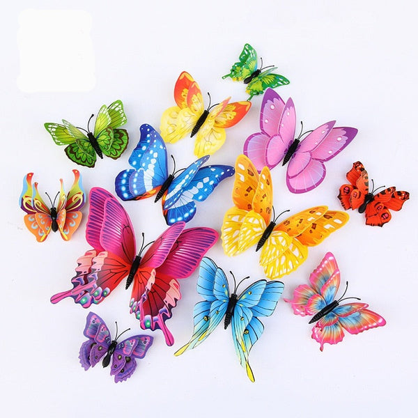 3D Double Layer Butterfly Wall Magnet Stickers