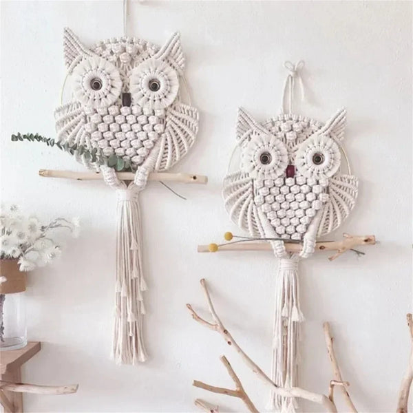 Handwoven Owls Wall Decor