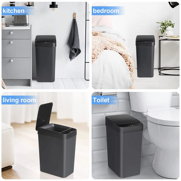 Touchless Motion Sensor Trash Can with Lid