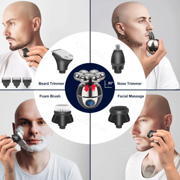 5 in 1 Multifunctional Grooming Kit with 7 Floating Shaving Heads