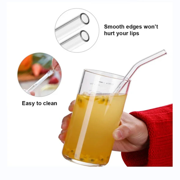 Reusable Glass Straws with Brushes