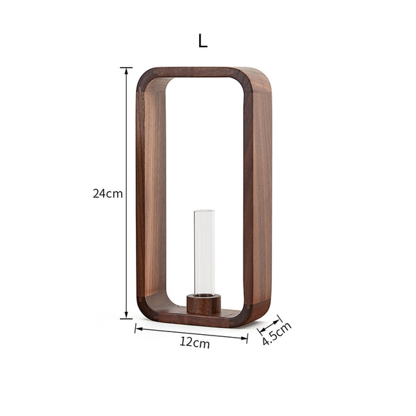 Black Walnut Wood Test Tube Vase