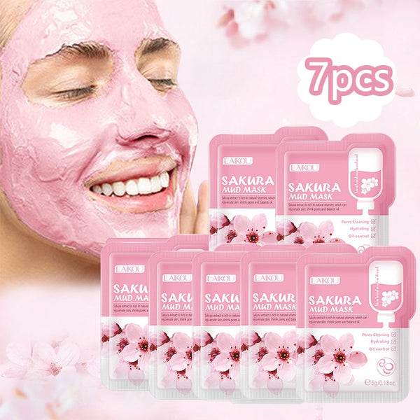 Japanese Sakura Mud Face Mask - 7pcs